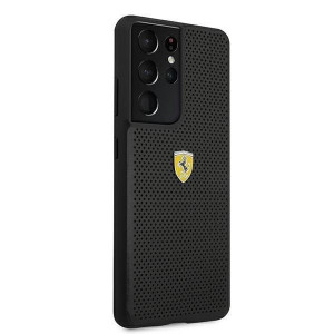 Оригинален твърд гръб FERRARI Track Perforated FESPEHCS21LBK - Samsung Galaxy S21 Ultra 5G черен - Img 4