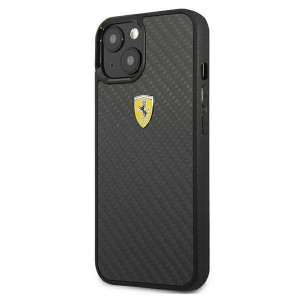 Оригинален твърд гръб FERRARI Track Real Carbon FEHCP13SFCABK - iPhone 13 mini черен - Img 2