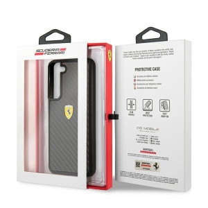 Оригинален твърд гръб FERRARI Track Real Carbon FEHCS22MFCAK - Samsung Galaxy S22+ черен - Img 8