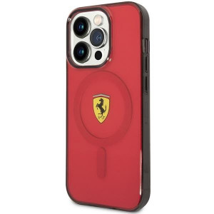 Оригинален твърд гръб FERRARI Translucent MagSafe FEHMP14XURKR - iPhone 14 Pro Max червен полупрозрачен - Img 2
