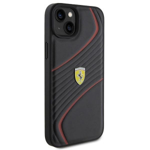 Оригинален твърд гръб FERRARI Twist Metal Logo - iPhone 15 Plus черен - Img 4