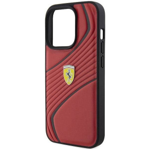 Оригинален твърд гръб FERRARI Twist Metal Logo - iPhone 15 Pro червен - Img 6