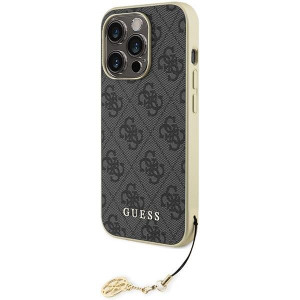 Оригинален твърд гръб GUESS 4G Charms GUHCP15LGF4GGR - iPhone 15 Pro сив - Img 2