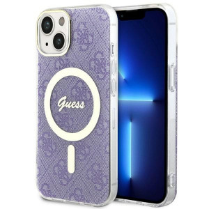 Оригинален твърд гръб GUESS 4G GUHMP14MH4STU - iPhone 14 Plus лилав - Img 1