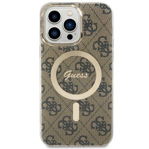 Оригинален твърд гръб GUESS 4G MagSafe GUHMP14XH4STW - iPhone 14 Pro Max кафяв - Img 2