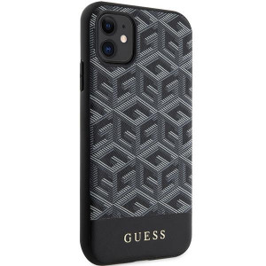 Оригинален твърд гръб GUESS GCube Stripes MagSafe GUHMN61HGCFSEK - iPhone 11 черен - Img 4