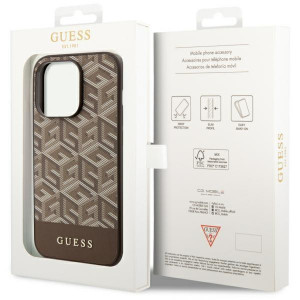 Оригинален твърд гръб GUESS GCube Stripes MagSafe GUHMP14XHGCFSEW - iPhone 14 Pro Max кафяв - Img 8