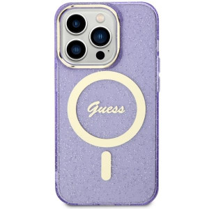 Оригинален твърд гръб GUESS Glitter Gold MagSafe GUHMP14LHCMCGU - iPhone 14 Pro лилав - Img 3