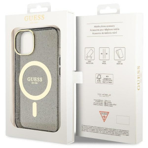 Оригинален твърд гръб GUESS Glitter Gold MagSafe GUHMP14MHCMCGK - iPhone 14 Plus черен - Img 8