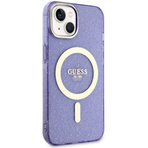 Оригинален твърд гръб GUESS Glitter Gold MagSafe GUHMP14MHCMCGU - iPhone 14 Plus лилав - Img 4