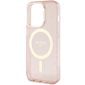 Оригинален твърд гръб GUESS Glitter Gold MagSafe GUHMP14XHCMCGP - iPhone 14 Pro Max розов - Img 6