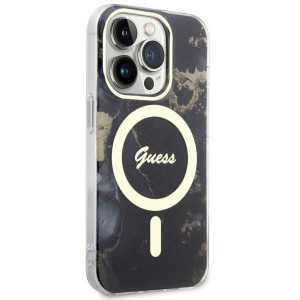 Оригинален твърд гръб GUESS Golden Marble MagSafe GUHMP14LHTMRSK - iPhone 14 Pro черен - Img 4