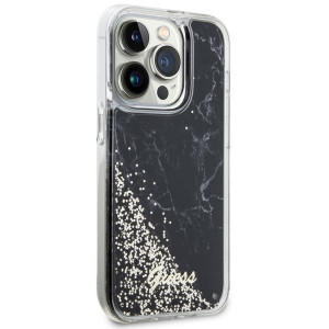 Оригинален твърд гръб GUESS Liquid Glitter Marble GUHCP14LLCSGSGK - iPhone 14 Pro черен - Img 4