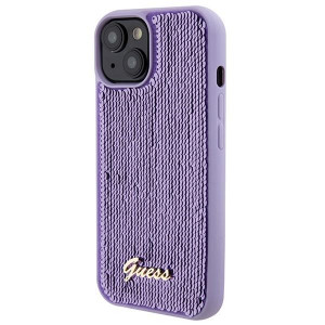 Оригинален твърд гръб GUESS Sequin Script Metal - iPhone 15 лилав - Img 2