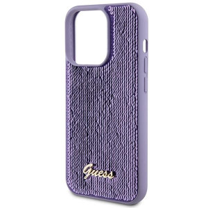 Оригинален твърд гръб GUESS Sequin Script Metal - iPhone 15 Pro лилав - Img 6