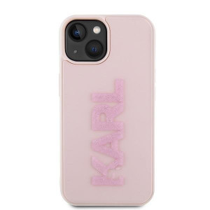 Оригинален твърд гръб KARL LAGERFELD 3D Rubber Glitter Logo - iPhone 15 розов - Img 3