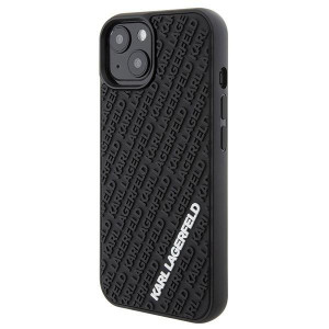 Оригинален твърд гръб KARL LAGERFELD 3D Rubber Multi Logo - iPhone 15 черен - Img 2