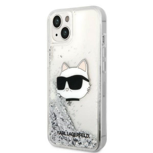 Оригинален твърд гръб KARL LAGERFELD Glitter Choupette Head KLHCP14MLNHCCS - iPhone 14 Plus сребрист - Img 2