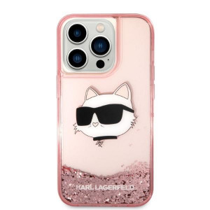 Оригинален твърд гръб KARL LAGERFELD Glitter Choupette Head KLHCP14XLNCHCP - iPhone 14 Pro Max розов - Img 3