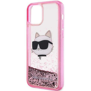 Оригинален твърд гръб KARL LAGERFELD Glitter Choupette Head KLHCP12MLNCHCP - iPhone 12 / 12 Pro розов - Img 6