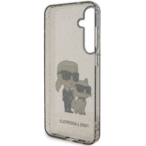 Оригинален твърд гръб KARL LAGERFELD Glitter Karl & Choupette KLHCS24MHNKCTGK - Samsung Galaxy S24+ S926 черен - Img 7