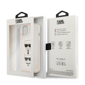 Оригинален твърд гръб KARL LAGERFELD Glitter Karl's & Choupette KLHCP13SKCTUGLGO - iPhone 13 mini златист - Img 8