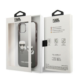 Оригинален твърд гръб KARL LAGERFELD Gradient Ikonik Karl & Choupette KLHCP13STGKCK - iPhone 13 mini черен - Img 8
