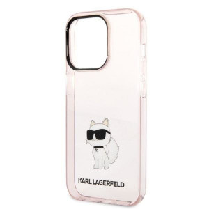 Оригинален твърд гръб KARL LAGERFELD Ikonik Choupette KLHCP14LHNCHTCP - iPhone 14 Pro розов - Img 6