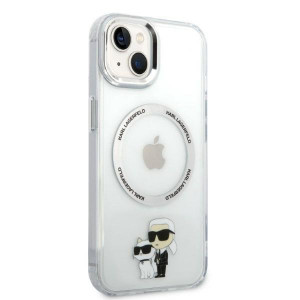 Оригинален твърд гръб KARL LAGERFELD Ikonik Karl & Choupette MagSafe KLHMP14MHNKCIT - iPhone 14 Plus прозрачен - Img 4