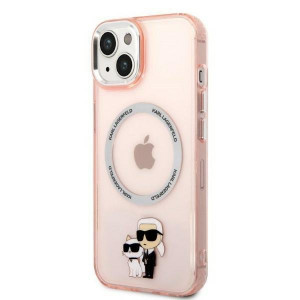 Оригинален твърд гръб KARL LAGERFELD Ikonik Karl & Choupette MagSafe KLHMP14SHNKCIP - iPhone 14 розов - Img 2