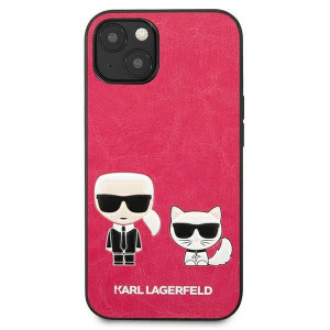Оригинален твърд гръб KARL LAGERFELD Ikonik Karl & Choupette KLHCP13SPCUSKCP - iPhone 13 mini циклама - Img 3