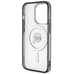 Оригинален твърд гръб KARL LAGERFELD IML Karl's Head MagSafe KLHMP15XHKHNOTK - iPhone 15 Pro Max прозрачен - Img 7