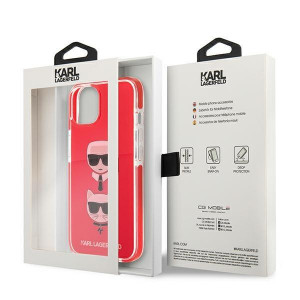 Оригинален твърд гръб KARL LAGERFELD Karl & Choupette Head KLHCP13STPE2TR - iPhone 13 mini червен - Img 8