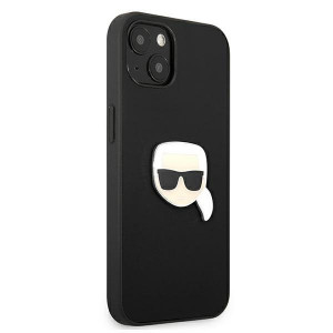Оригинален твърд гръб KARL LAGERFELD Leather Ikonik Karl's Head Metal KLHCP13SPKMK - iPhone 13 mini черен - Img 4