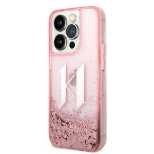 Оригинален твърд гръб KARL LAGERFELD Liquid Glitter Big KL KLHCP14LLBKLCP - iPhone 14 Pro розов - Img 2