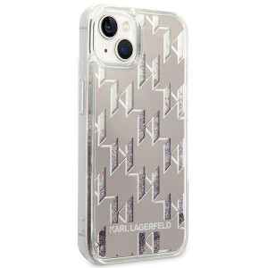 Оригинален твърд гръб KARL LAGERFELD Liquid Glitter Monogram KLHCP14MLMNMS - iPhone 14 Plus сребрист - Img 4