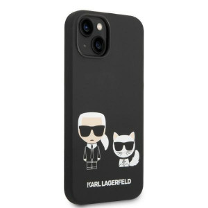 Оригинален твърд гръб KARL LAGERFELD Liquid Silicone Karl & Choupette KLHMP14MSSKCK MagSafe - iPhone 14 Plus черен - Img 4