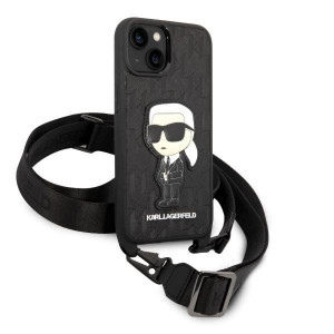 Оригинален твърд гръб KARL LAGERFELD Monogram Ikonik Patch KLHCP14MSTKMK - iPhone 14 Plus черен - Img 3