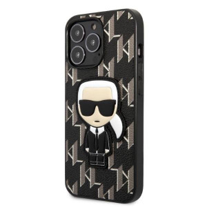 Оригинален твърд гръб KARL LAGERFELD Monogram Ikonik Patch KLHCP13LPMNIKBK - iPhone 13 Pro черен - Img 2