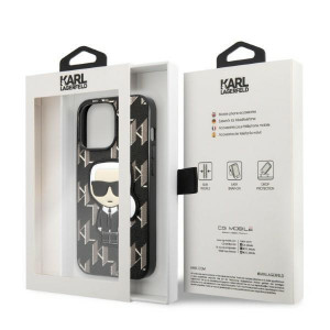 Оригинален твърд гръб KARL LAGERFELD Monogram Ikonik Patch KLHCP13LPMNIKBK - iPhone 13 Pro черен - Img 8