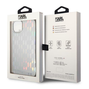 Оригинален твърд гръб KARL LAGERFELD Monogram Iridescent KLHCP14MLGMMSV3 - iPhone 14 Plus сребрист - Img 8