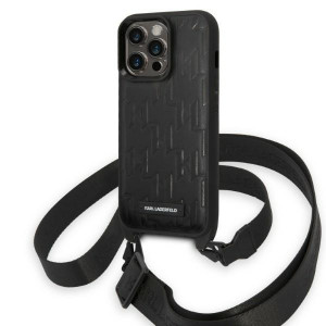 Оригинален твърд гръб KARL LAGERFELD Monogram Plaque Logo Strap KLHCP14LSTMMK - iPhone 14 Pro черен - Img 1