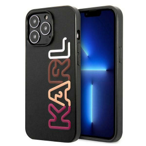 Оригинален твърд гръб KARL LAGERFELD Multipink Brand KLHCP13LPCOBK - iPhone 13 Pro черен - Img 1