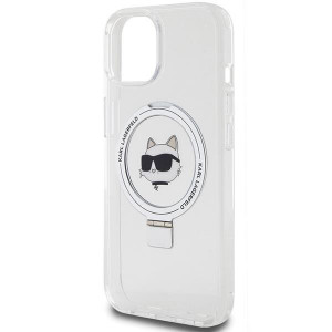 Оригинален твърд гръб KARL LAGERFELD Ring Stand Choupette Head MagSafe KLHMP15SHMRSCHH - iPhone 15 бял - Img 6