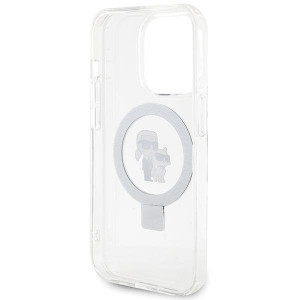 Оригинален твърд гръб KARL LAGERFELD Ring Stand Karl & Choupette MagSafe KLHMP14LHMRSKCH - iPhone 14 Pro бял - Img 7