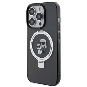 Оригинален твърд гръб KARL LAGERFELD Ring Stand Karl & Choupette MagSafe KLHMP15XHMRSKCK - iPhone 15 Pro Max черен - Img 2