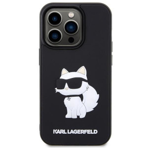 Оригинален твърд гръб KARL LAGERFELD Rubber Choupette 3D KLHCP14L3DRKHNK - iPhone 14 Pro черен - Img 3
