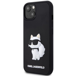Оригинален твърд гръб KARL LAGERFELD Rubber Choupette 3D KLHCP14S3DRKHNK - iPhone 14 черен - Img 2