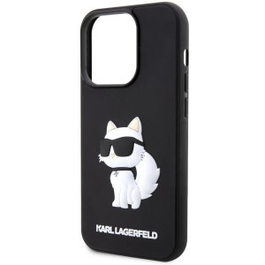 Оригинален твърд гръб KARL LAGERFELD Rubber Choupette 3D KLHCP14X3DRKHNK - iPhone 14 Pro Max черен - Img 6