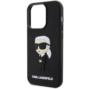 Оригинален твърд гръб KARL LAGERFELD Rubber Ikonik 3D KLHCP14L3DRKINK - iPhone 14 Pro черен - Img 6
